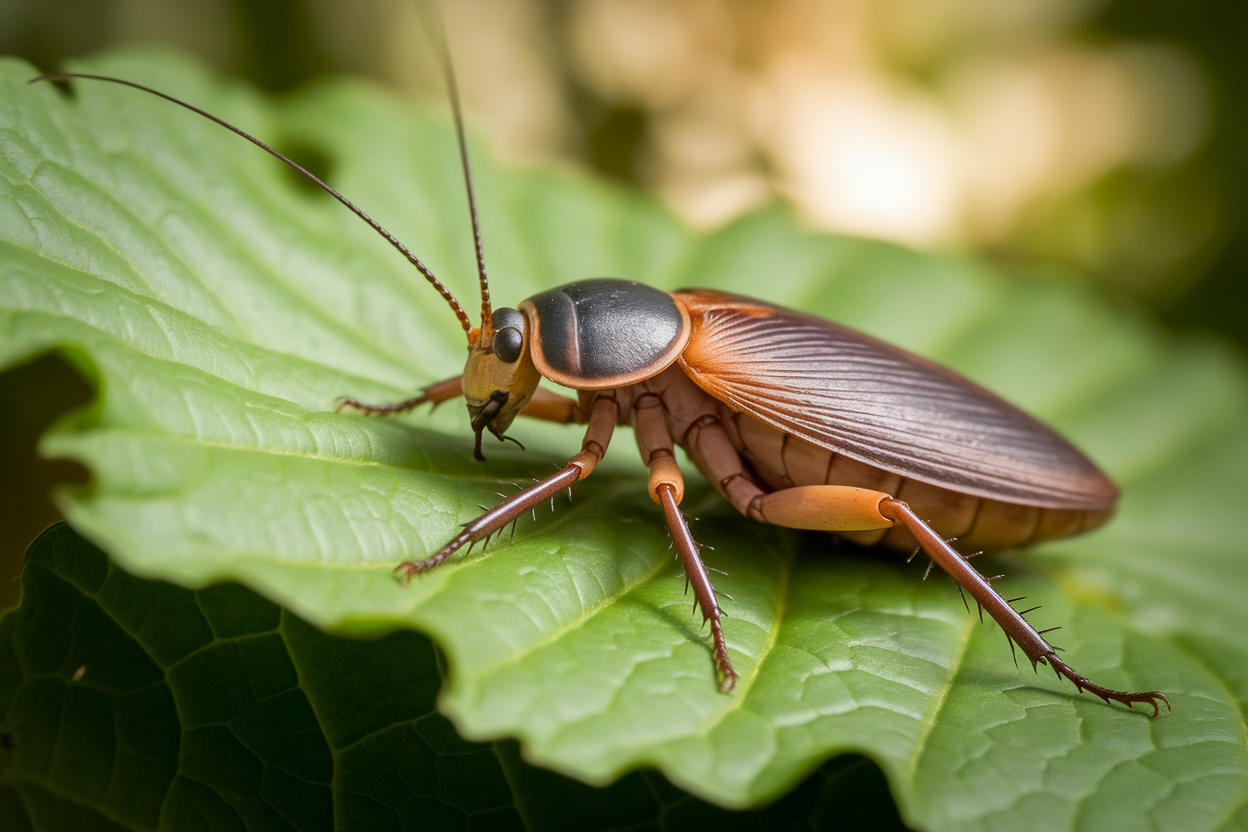 blatte-feuille-verte-fond-flou