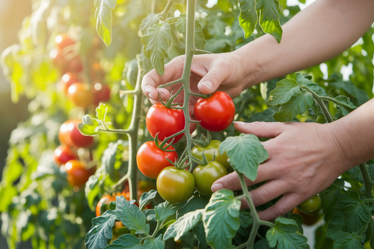 gros-plan-mains-jardinier-tomates-rouges-soleil