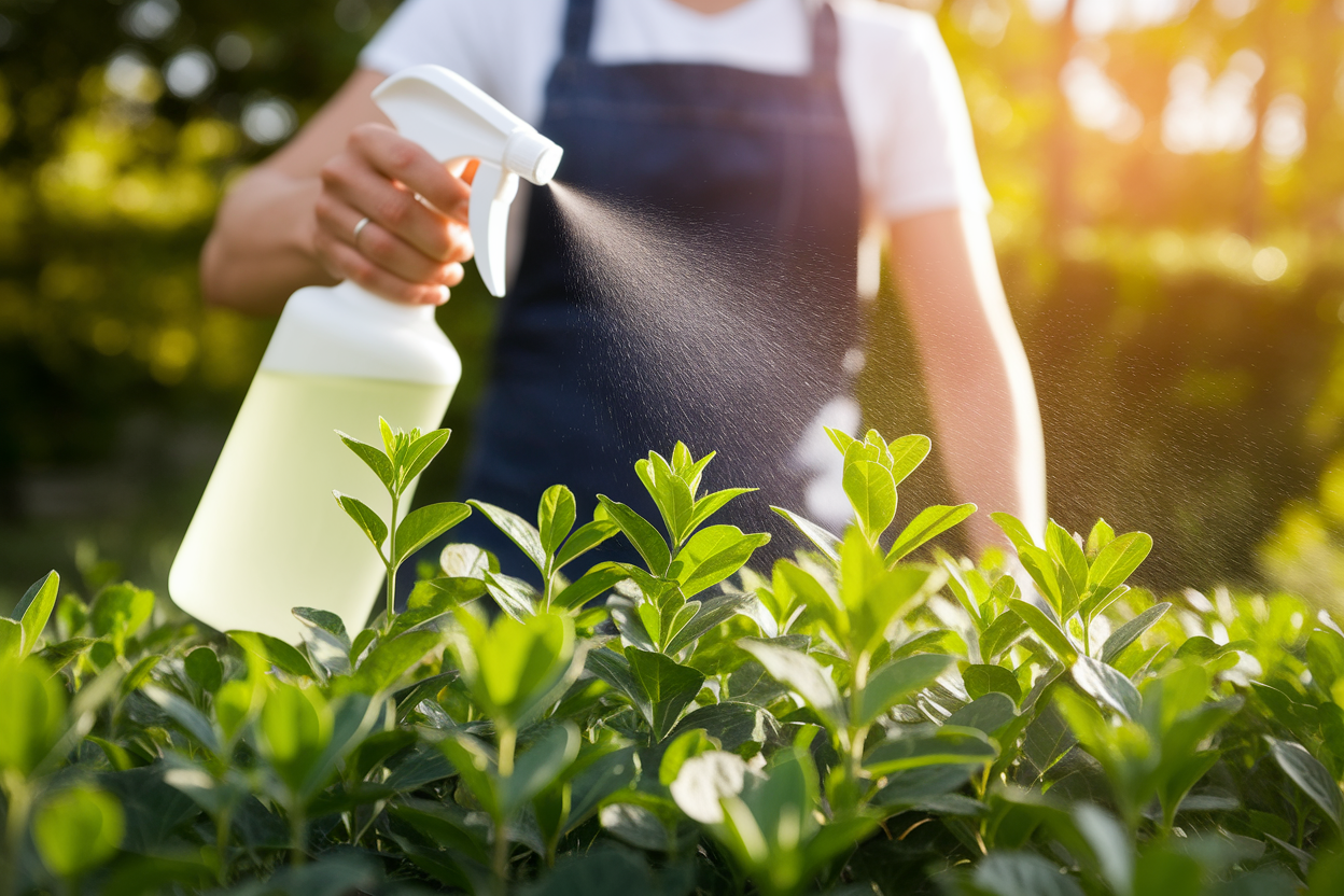 jardin-verdoyant-personne-floue-spray