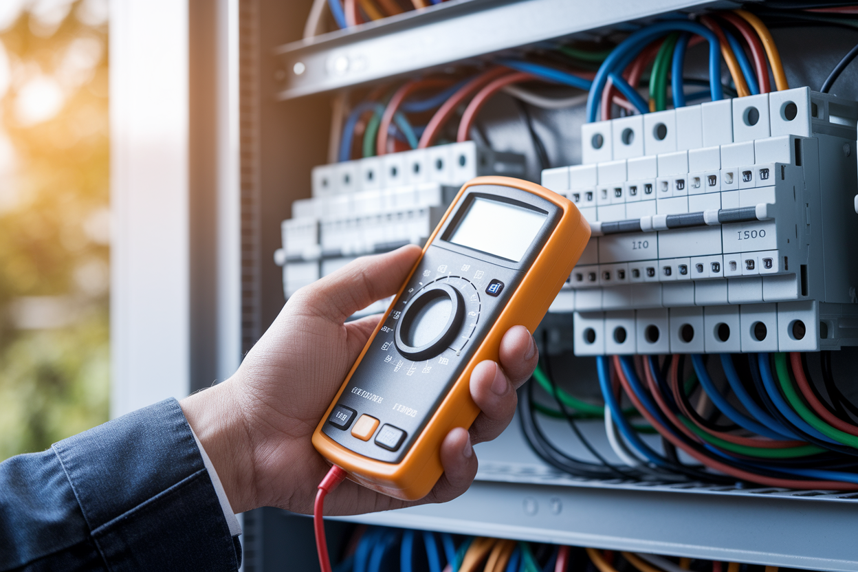 main-multimetre-disjoncteur-panneau-electrique