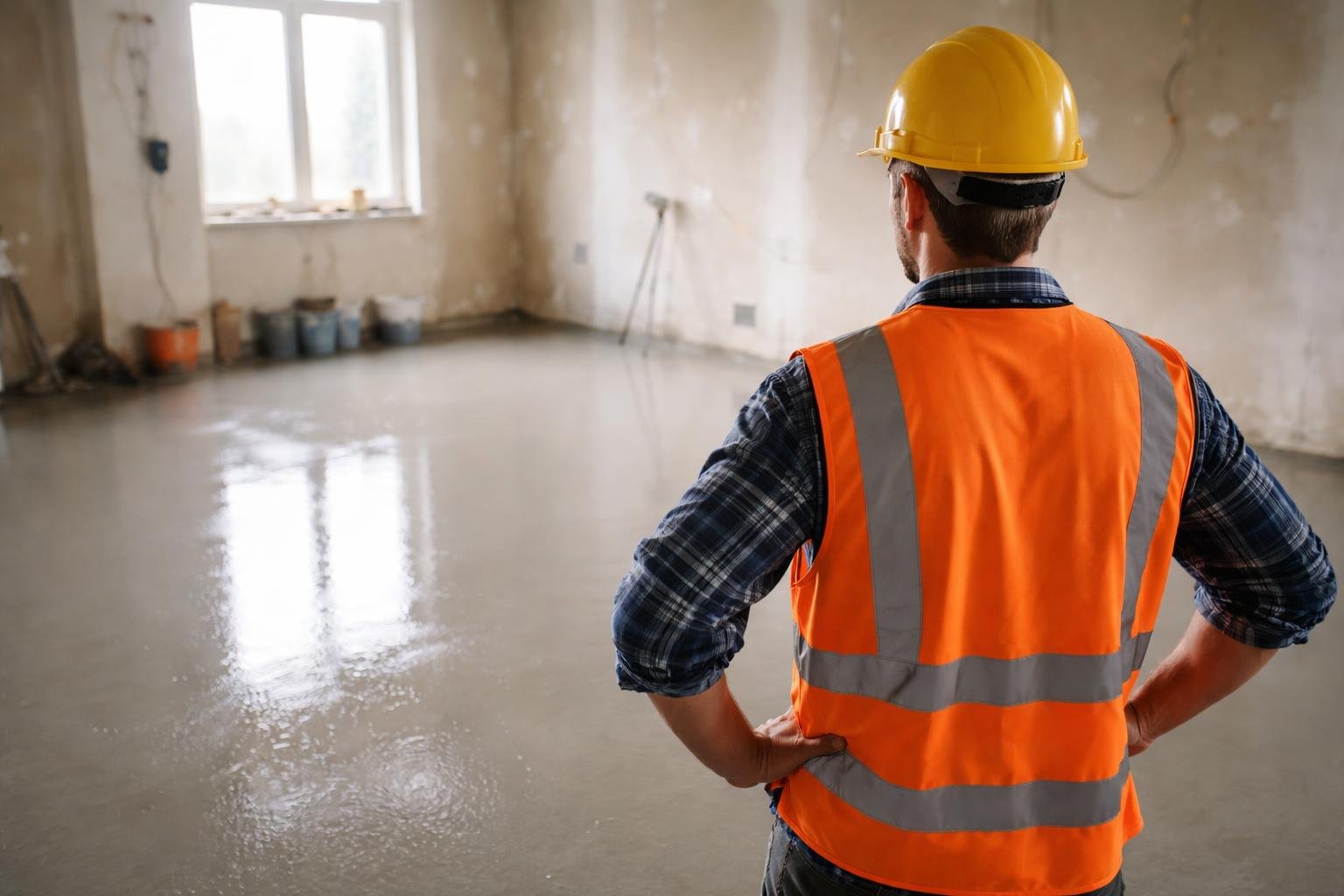 ouvrier-construction-sol-lisse-murs-nus
