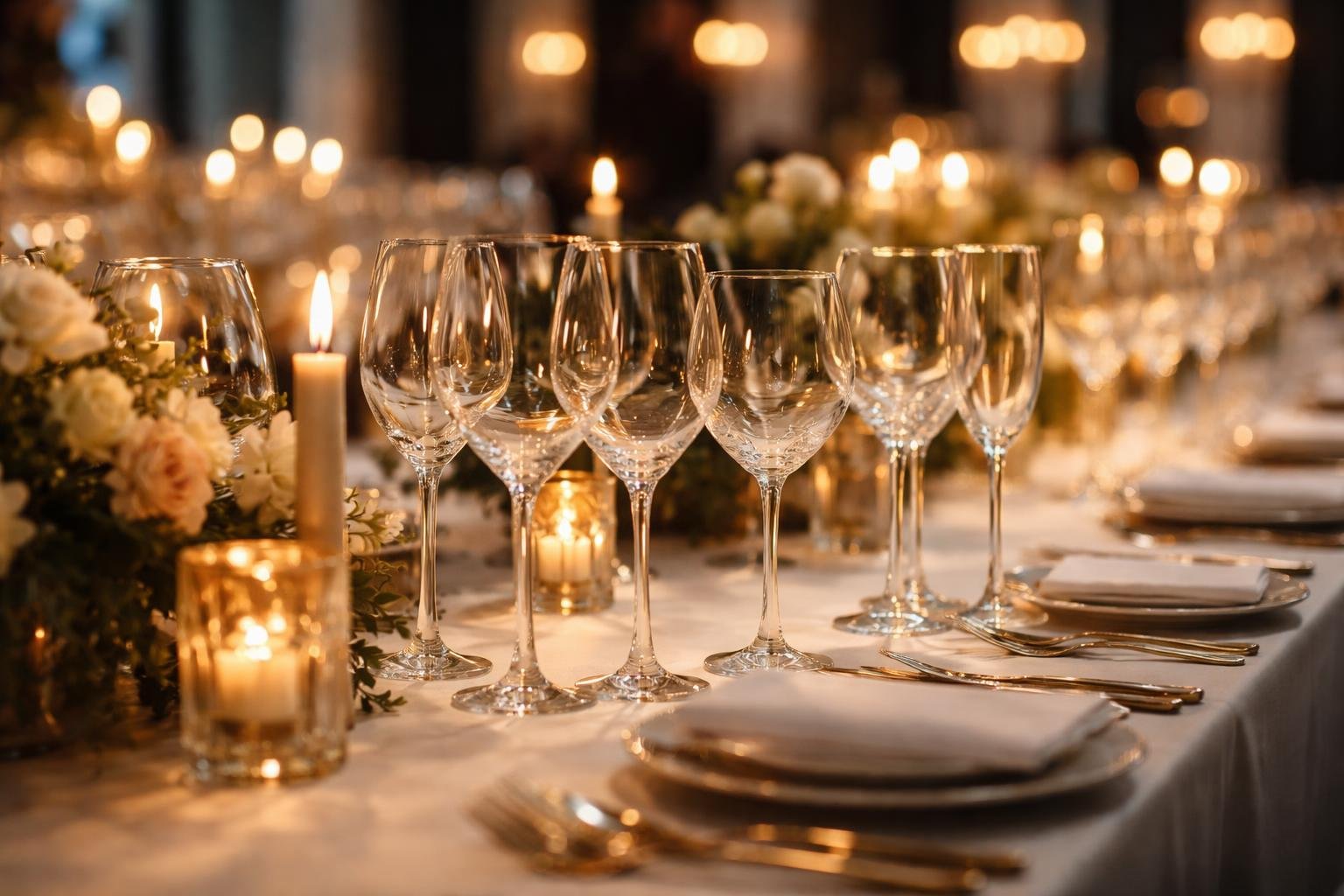 table-diner-verres-cristal-elegants
