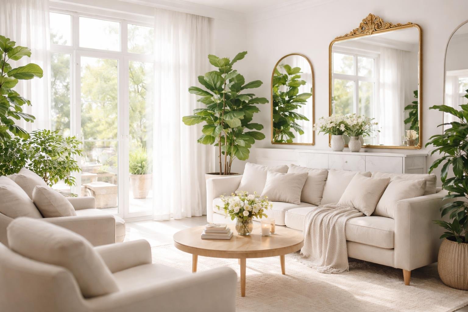 piece-maison-lumiere-plantes-miroirs