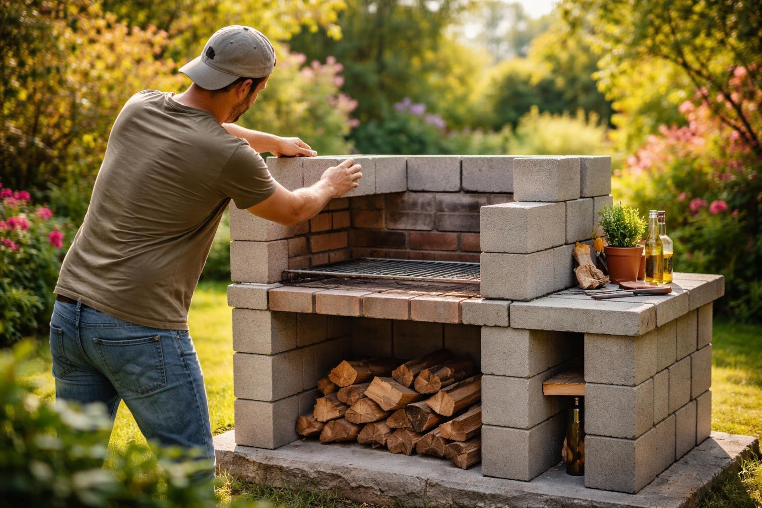 jardin-barbecue-parpaings-personne-arbres
